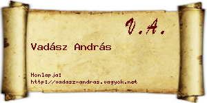 Vadász András névjegykártya