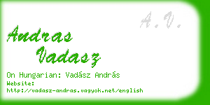 andras vadasz business card