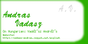 andras vadasz business card